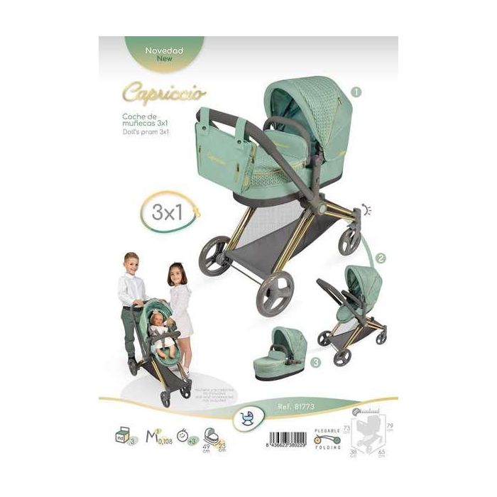 Coche de muñeca 3x1 plegable, para muñecas de hasta 50 cm. 9 Coche de muñeca 3x1 plegable, para muñecas de hasta 50 cm. 9