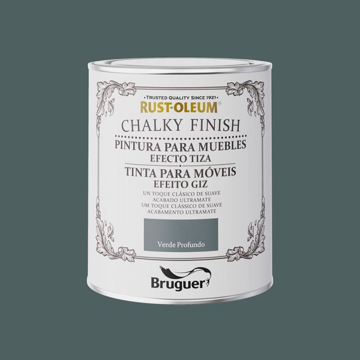 Bruguer Rust-oleum Chalky Finish Pintura al Agua Efecto Tiza Verde Profundo 0,750l 5733890 0 Bruguer Rust-oleum Chalky Finish Pintura al Agua Efecto Tiza Verde Profundo 0,750l 5733890 0