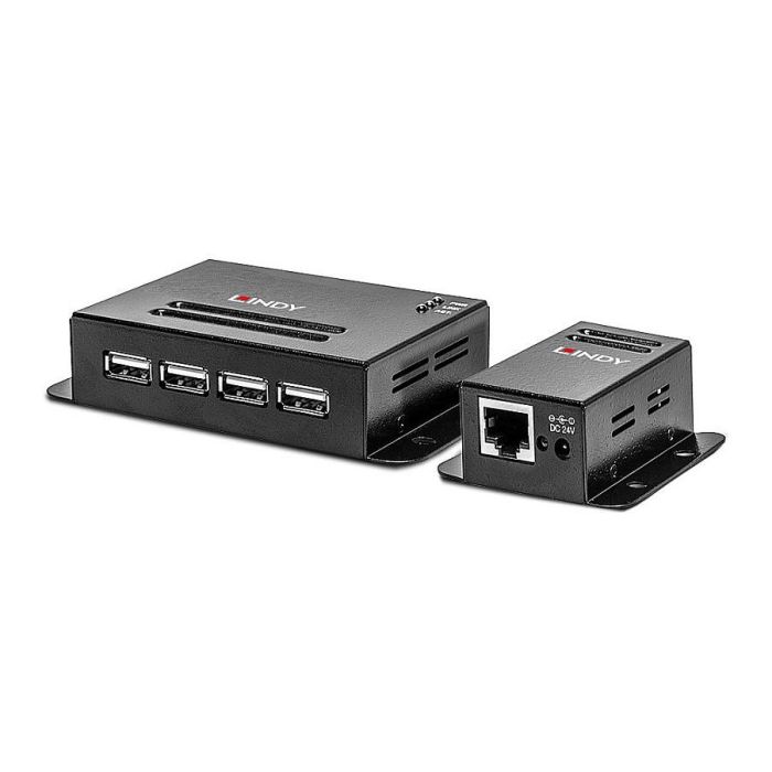 Lindy 4 Port USB 2.0 Cat.6 Extender, Extensor de 50m para Dispositivos USB, Conexión por Cable de Red