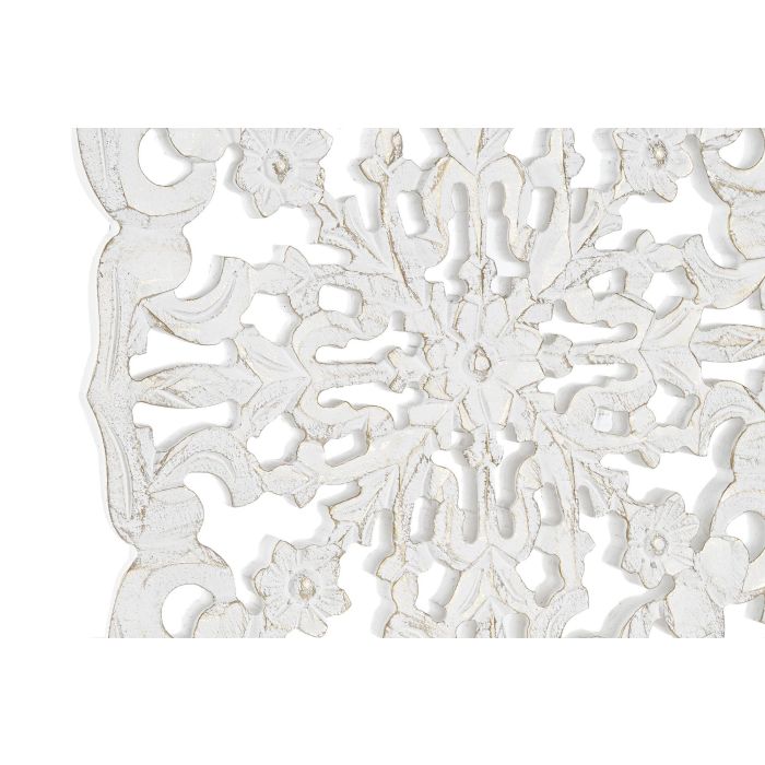 DKD Home Decor Decoracion Pared Indio Blanco Mdf 1.5 x 30 x 30 cm Mandala 2