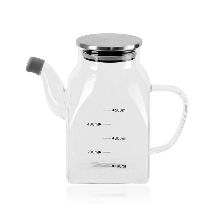 Aceitera cuadrada de borosilicato y metal 500 ml - La Mediterranea (12 Unidades) 4 Aceitera cuadrada de borosilicato y metal 500 ml - La Mediterranea (12 Unidades) 4