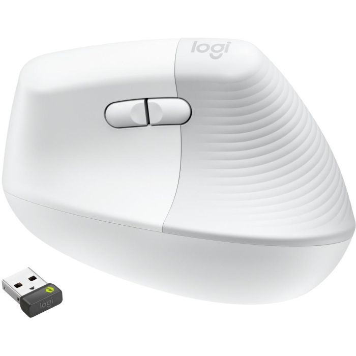 Logitech Ratón Vertical Lift Ergonómico Inalámbrico Bluetooth 2.4GHz USB Logi Bolt 4000 PPP 6 Botones para Windows Mac Android Blanco Hueso 2