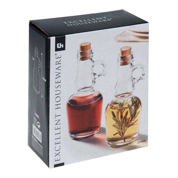 Set aceitera y vinagrera de cristal 250 ml 1