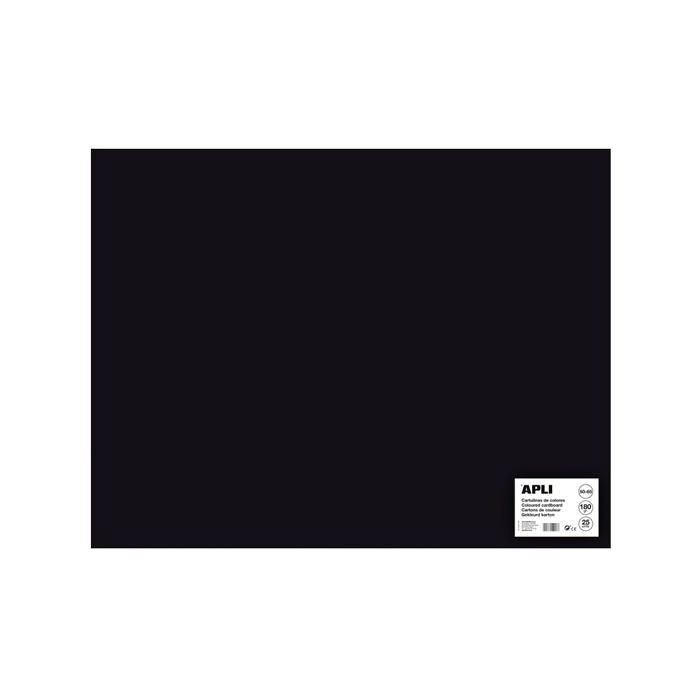 Apli Cartulina 50x65 cm 170 gr Pack De 25H Negro