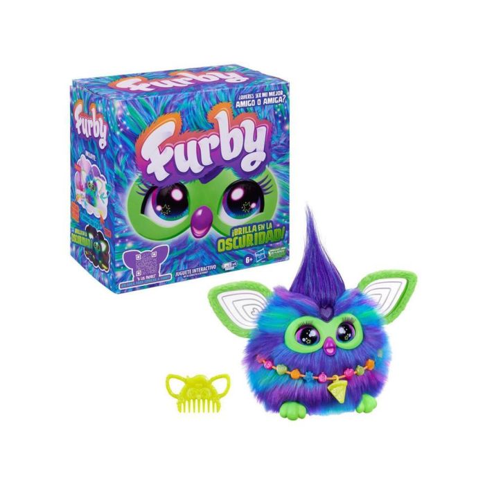 Hasbro F8901 Furby Galaxy Aurora Furbealls, Juguete Interactivo con Voz, Brilla Oscuridad, +600 Reacciones en Español