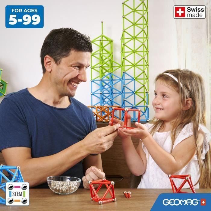 Juego de construcción magnético - GEOMAG - Geometría magnética reciclada clásica 24 piezas - Geometría - 3D - Educativo 4 Juego de construcción magnético - GEOMAG - Geometría magnética reciclada clásica 24 piezas - Geometría - 3D - Educativo 4
