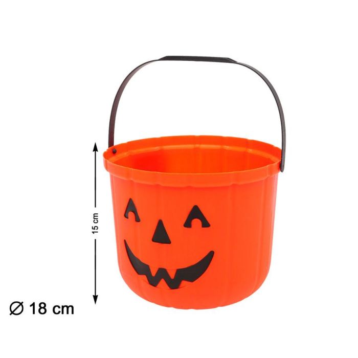 Cubo Calabaza 15 cm Recogecaramelos