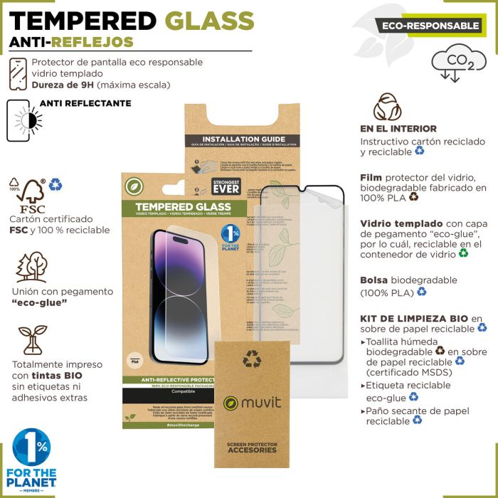 Protector de Pantalla para Móvil Muvit for Change iPhone 15 Pro 3