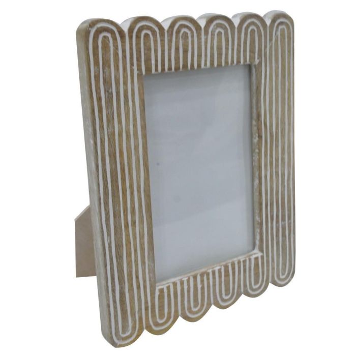 DKD Home Decor Marco de Fotos 10x15 cm Estilo Colonial, Madera de Mango Natural, Acabado Decapé, 2 x 21 x 16 cm