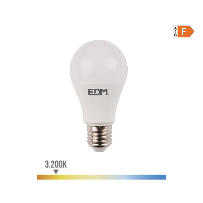 Bombilla standard led con sensor crepuscular y detector de presencia e27 12w 1154lm 3200k luz calida ø60x110mm edm