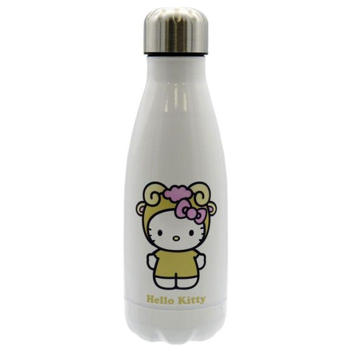 CYP BRANDS Botella de agua Hello Kitty Aries 550ml, acero inoxidable, conserva frío 24h/calor 12h, tapón hermético