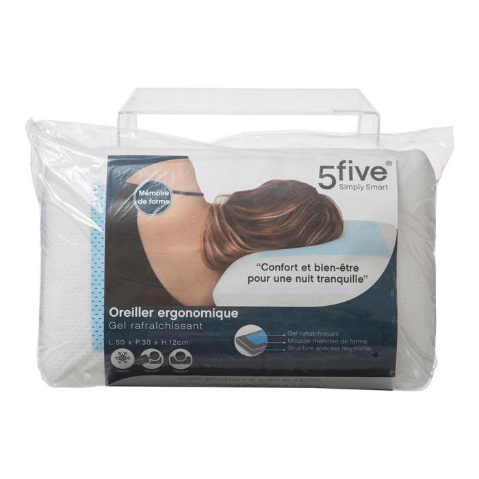 5Five Almohada ergonómica con gel refrescante 50x30x12cm 1