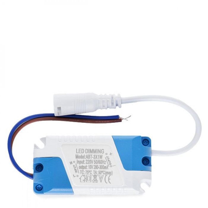 Driver ABT-3X1W Pot.3W V Out 10VDC 300 mA Clase II TRIAC [GR-DRDIM-3W] 1