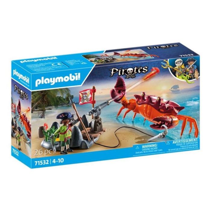 Playmobil 71532 Batalla del Cangrejo Gigante Pirates Set de Juego - Incluye Pirata con Cañón, Cangrejo con Pinza Moviéndose, Aventura para Niños +4 años