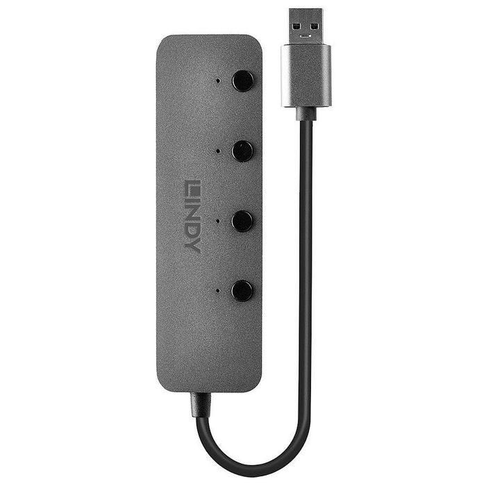 Hub USB LINDY Negro Gris (1 unidad) 4