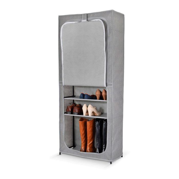 Jobgar Armario zapatero doble con funda, 160x68x30 cm, Gris, Tela 1 Jobgar Armario zapatero doble con funda, 160x68x30 cm, Gris, Tela 1