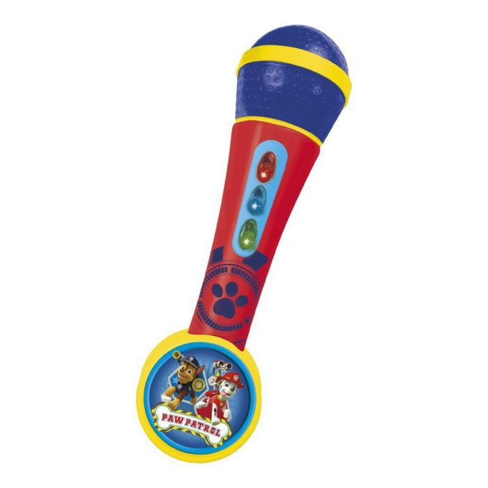 Microfono de mano paw patrol con amplificador, melodías y luces 21 cm