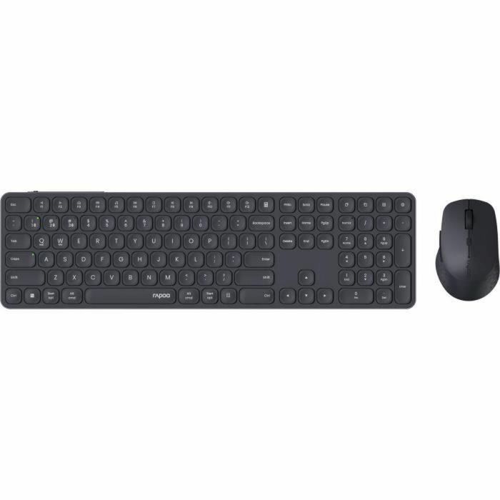 Teclado y Ratón Rapoo 9810M Gris AZERTY 0 Teclado y Ratón Rapoo 9810M Gris AZERTY 0