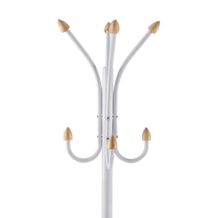 Perchero Blanco Con Puntas De Madera Versa 30X180CM 1 Perchero Blanco Con Puntas De Madera Versa 30X180CM 1
