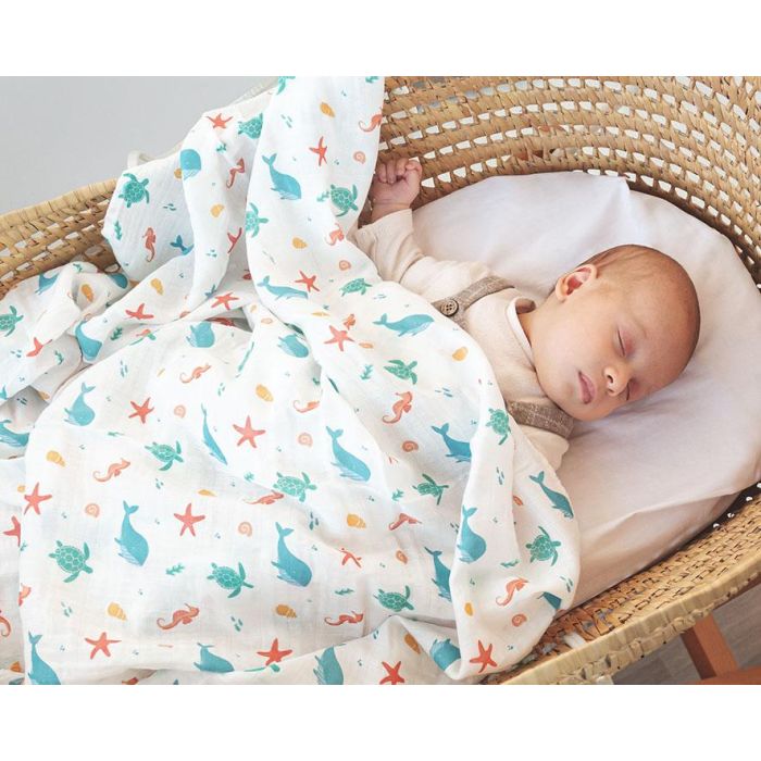 Muselina Con Estampado Marino 120x120 cm