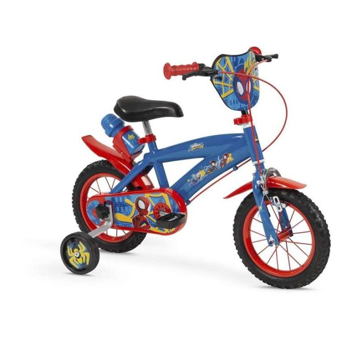 Huffy Bicicleta Infantil Spiderman de 12 Pulgadas, para Niños y Niñas de 3 a 5 Años, Fabricada en Hierro Resistente, Color Azul
