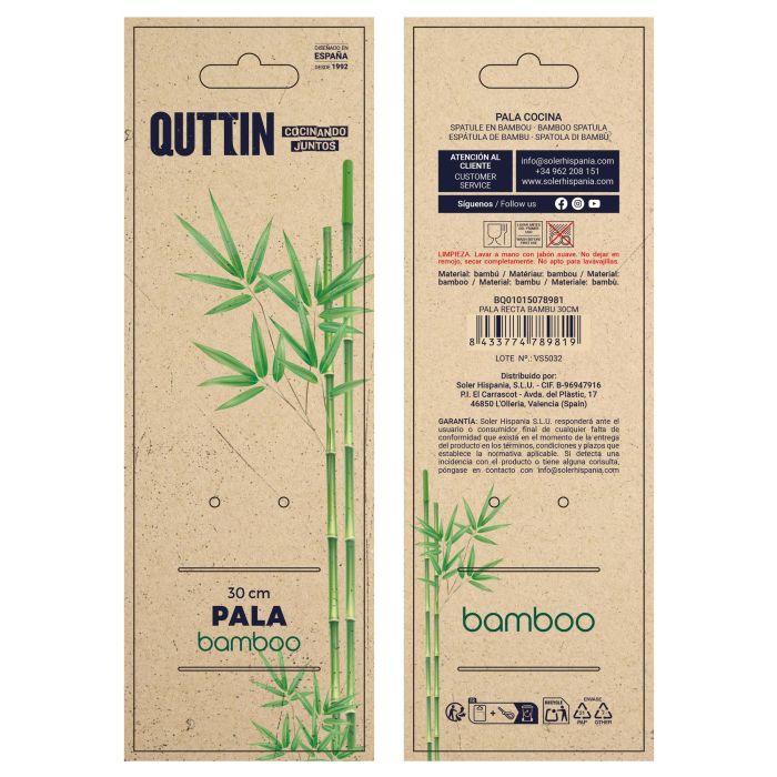 Inde Pala Recta de Bambú para Cocina o Jardín - 30 cm de Longitud, Ancho 6.9 cm, Alto 1.1 cm, Largo 32 cm, Peso 1.84 kg (36 Unidades) Inde Pala Recta de Bambú para Cocina o Jardín - 30 cm de Longitud, Ancho 6.9 cm, Alto 1.1 cm, Largo 32 cm, Peso 1.84 kg (36 Unidades)