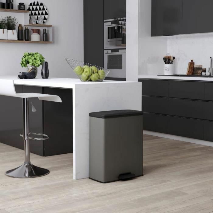 Curver CUR3253921128002 Cubo de Basura Rectangular Deco Bin Gran Capacidad 65L Antracita 49x32x61 cm 1 Curver CUR3253921128002 Cubo de Basura Rectangular Deco Bin Gran Capacidad 65L Antracita 49x32x61 cm 1