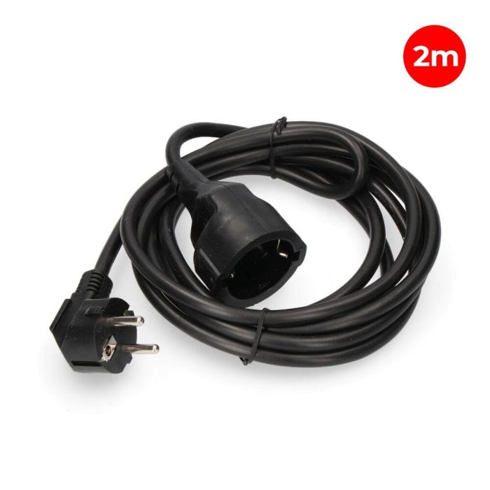 Prolongador con 1 toma 2p+t, 16a 250v~ 2 m de cable h05vv-f 3g1,5mm² negro