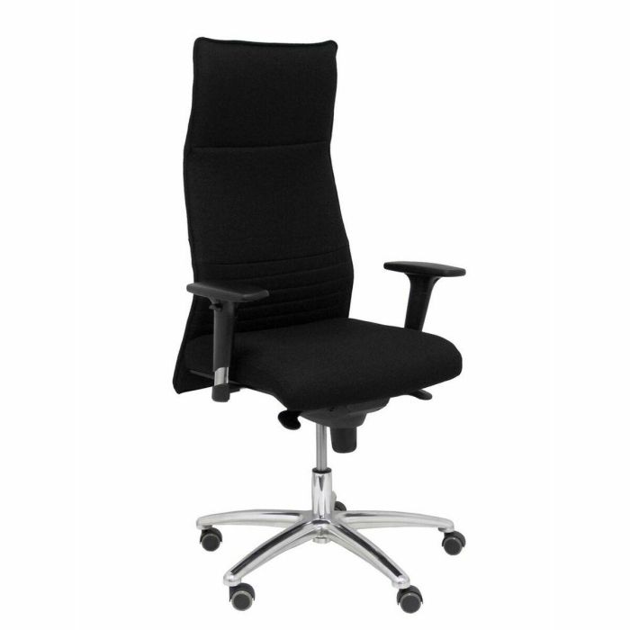 Piqueras y Crespo Sillón Albacete XL Giratorio Sincro Brazos-R Tapizado Bali Negro - Hasta 160 kg