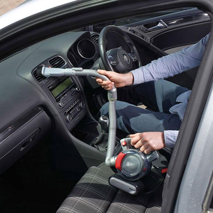 Black+Decker PD-1200-AV Aspirador de Mano para Coche 12V, Acción Ciclónica, Tubo Flexible, Motor en el Filtro 4