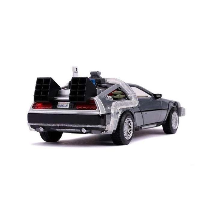 Coche de metal dlorean regreso al futuro ii con luz escala 1:24 30x15x11 cm 9