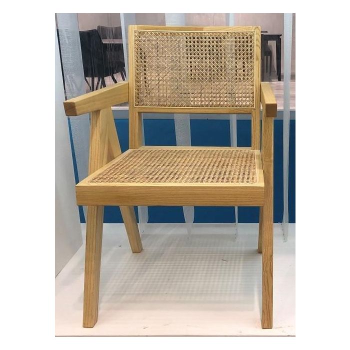 Silla de Comedor DKD Home Decor Marrón claro Ratán Madera de olmo 45 x 42 x 92 cm 1