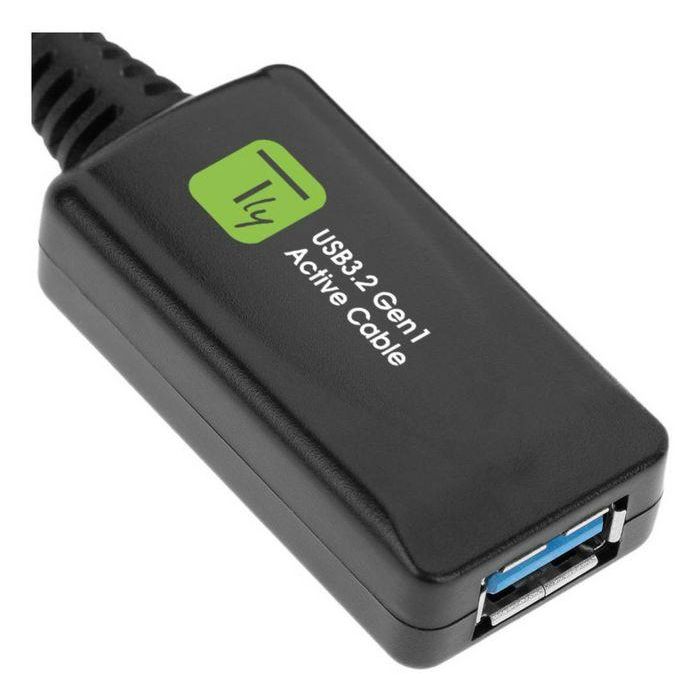 Techly Active Extension Cable USB3.2 SuperSpeed+ Signal Extender 5m Black 3