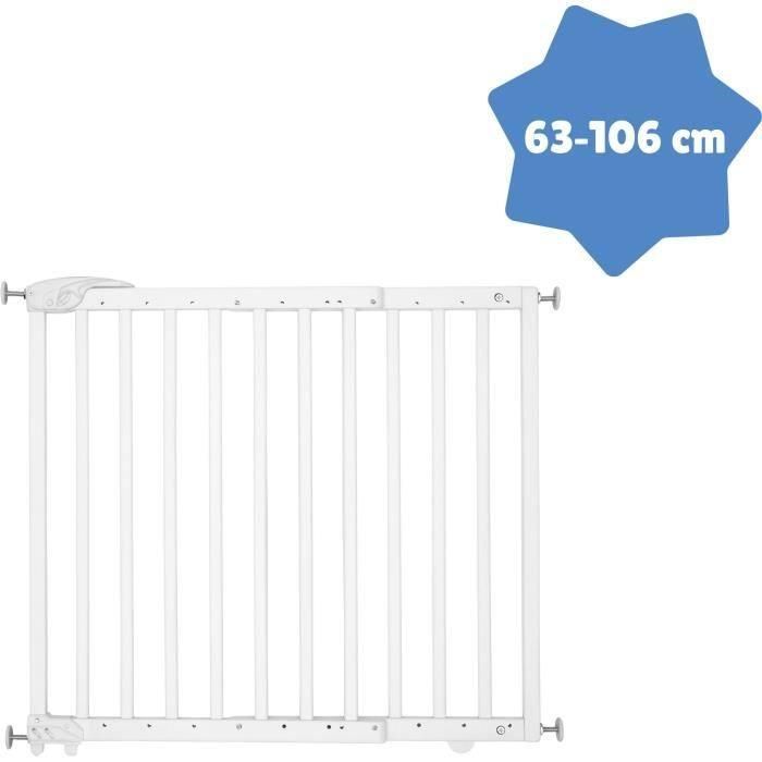 Badabulle Deco Pop Barrera de seguridad blanca Sujetador extensible Presión y tornillos (63.5 - 106cm) 2