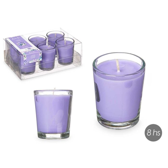 Set 6 Velas Vaso Vidrio Lavanda Acorde 16X6CM (12 Unidades) Set 6 Velas Vaso Vidrio Lavanda Acorde 16X6CM (12 Unidades)