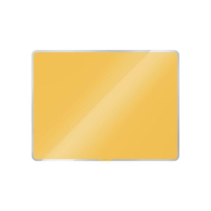 Leitz Pizarra magnética de cristal Cosy amarillo 60x40 cm de borrado en seco para hogar u oficina
