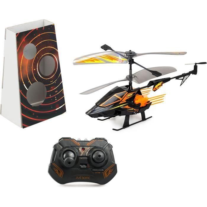 Helicóptero teledirigido - FLYBOTIC - Helico Hover Blast - 23 cm - naranja y negro - 8 años