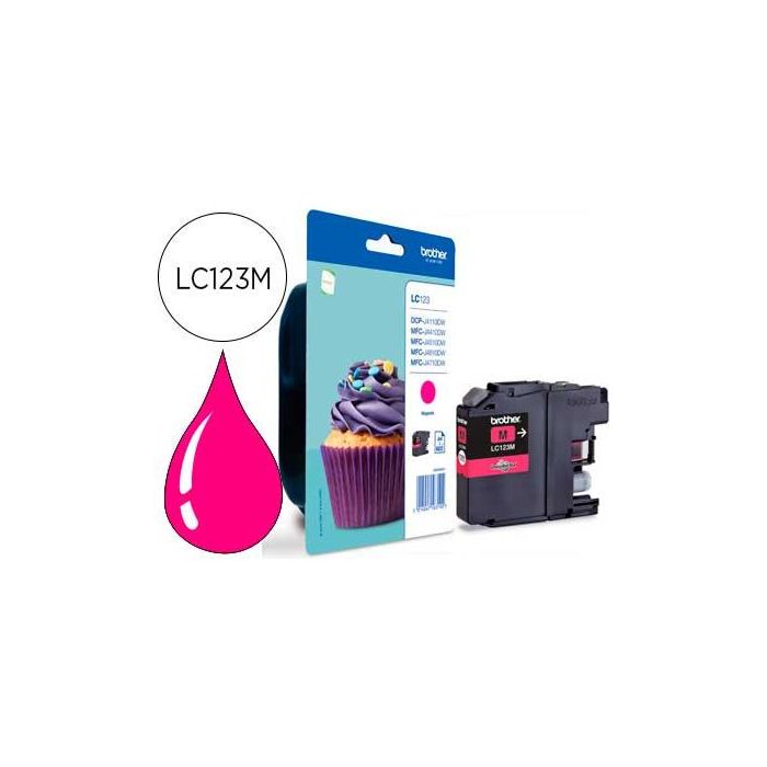 Ink-Jet Brother Dcp-J132 W-152 W -552Dw-752Dw Mfc-J740Dw-650Dw-870Dw Mfc-J4410Dw-4510Dw Magenta 600 Pag