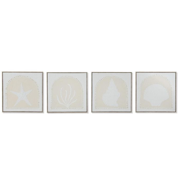 Cuadro Mediterraneo DKD Home Decor Crema Blanco 3 x 40 x 40 cm (4 Unidades) Cuadro Mediterraneo DKD Home Decor Crema Blanco 3 x 40 x 40 cm (4 Unidades)