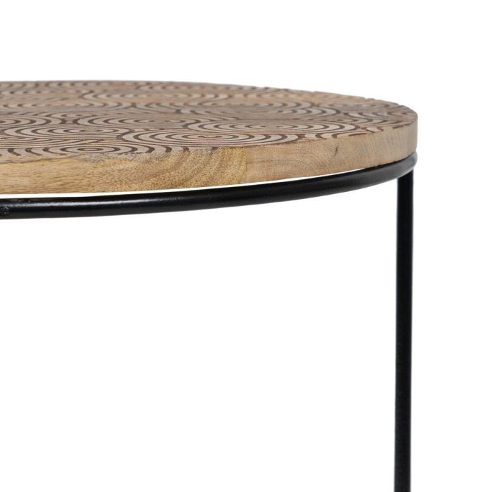 Mesa auxiliar 60 x 39,5 x 60 cm Natural Negro Metal Madera (2 Unidades) 8