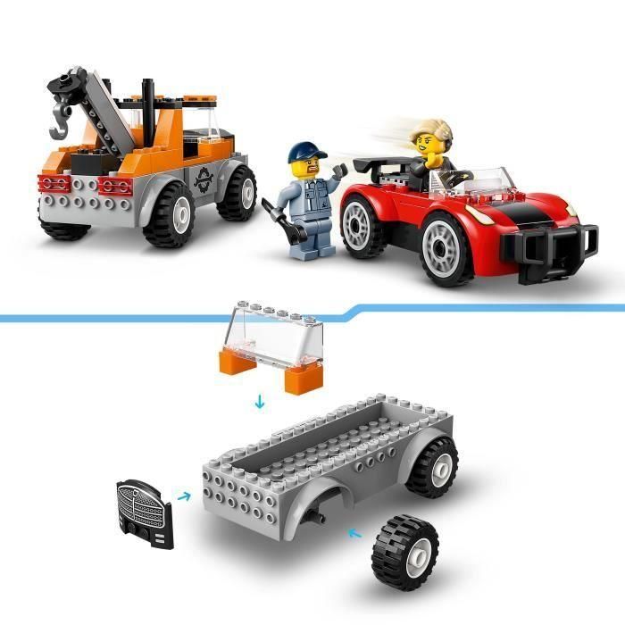 LEGO City 60435 La grúa y el coche deportivo, juego de construcción para niños de 4 años 2