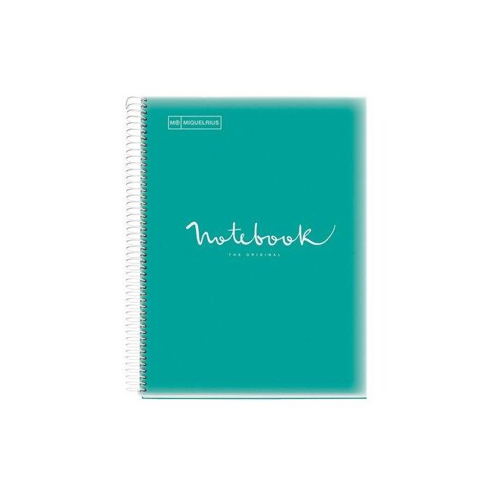 Bloc Miquelrius Emotions Notebook 5 Micro.Tapa Pp A4 120H 90G Cuadric.5X5 Turquesa (Set de 5)