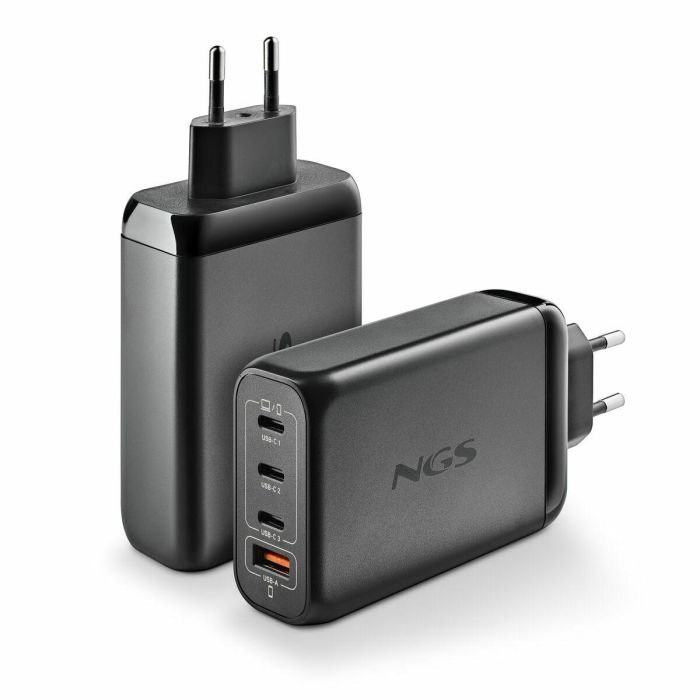 NGS BUD140W Cargador de Pared Ultrarrápido 140W GaN con 4 Puertos (3x USB-C PD3.1, 1x USB-A QC3.0) para Portátiles, Smartphones, Tablets 12
