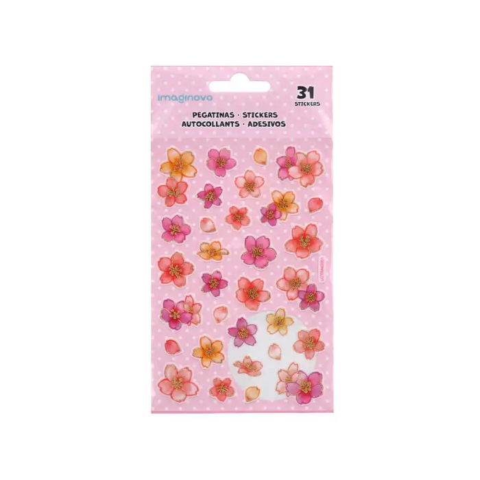 Imaginovo Pegatinas Flores Rosas Papel 190x104 mm Blister Scrapbook Adhesivos Decorativos 1