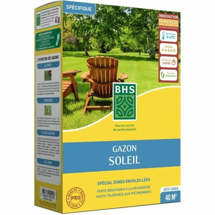 BHS BHS3366670001103 Césped Sun Lawn 1kg Resistente al clima mediterráneo y a la sequía BHS BHS3366670001103 Césped Sun Lawn 1kg Resistente al clima mediterráneo y a la sequía