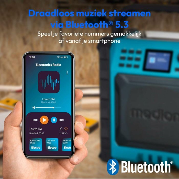 Medion AAAPC79478 Radio DAB para exteriores IP54, 30W RMS 10