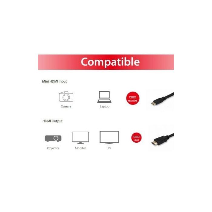 Cable HDMI 1.4 Equip 119307/ HDMI Macho - Mini HDMI Macho/ 2m/ Negro 4 Cable HDMI 1.4 Equip 119307/ HDMI Macho - Mini HDMI Macho/ 2m/ Negro 4