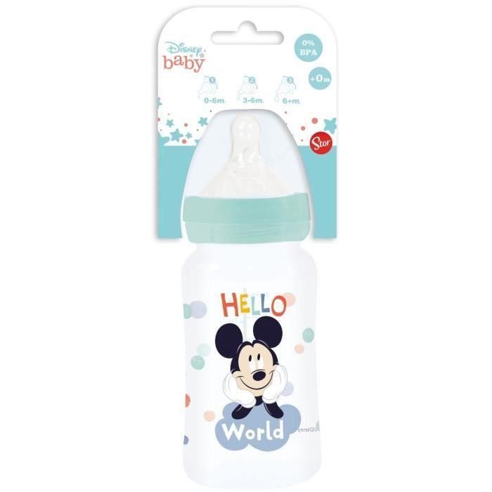 Biberón - Disney Baby - Mickey - 240 ml - Libre de BPA - Tetina de silicona de 3 posiciones 1 Biberón - Disney Baby - Mickey - 240 ml - Libre de BPA - Tetina de silicona de 3 posiciones 1