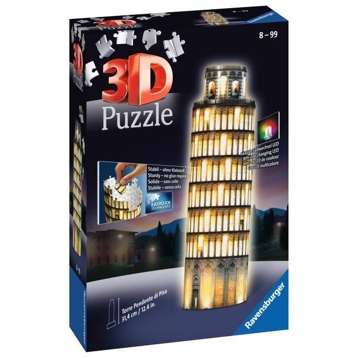 RAVENSBURGER Puzzle 3D Tower Of Pisa Night Edition 216 piezas 1 RAVENSBURGER Puzzle 3D Tower Of Pisa Night Edition 216 piezas 1