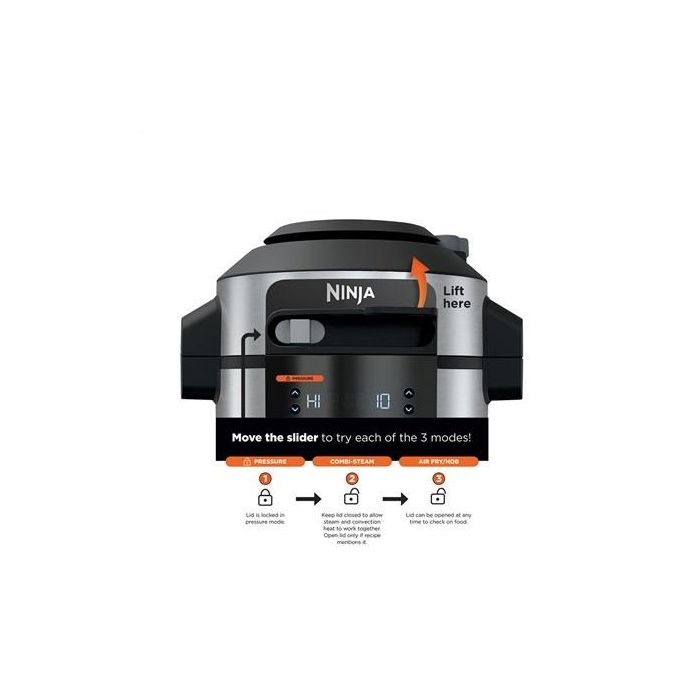 Ninja OL550EU Olla Eléctrica Multifunción SmartLid 11 en 1 Foodi, 6L, Cocina a Presión, Freidora de Aire, Vapor, Horneado 5